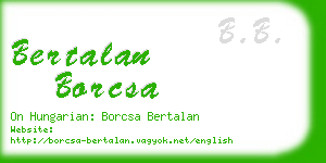 bertalan borcsa business card